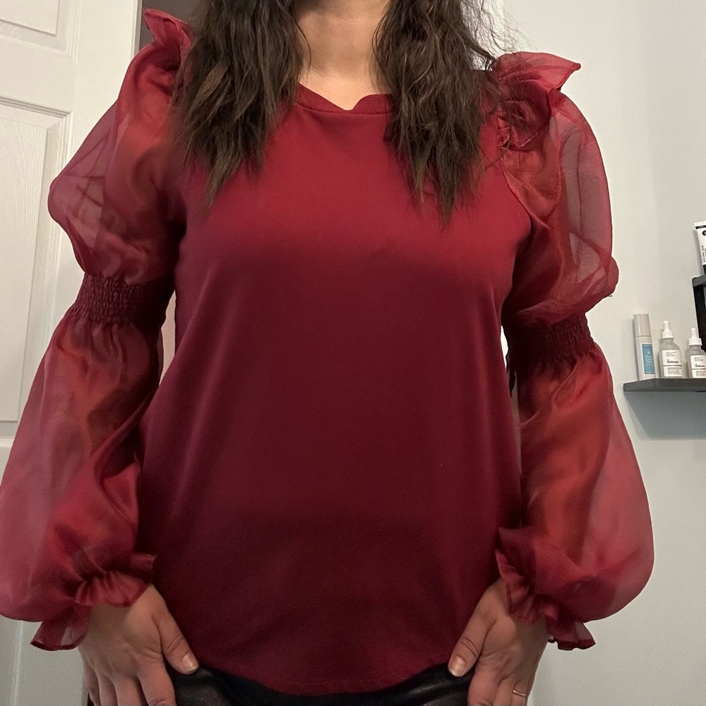 Flowy Sleeve Burgundy Sweater from Anthropologie